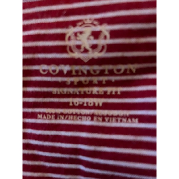 Covington Sport Signature Knit Top Red/white Stripe Size 16-18W - Picture 6 of 6